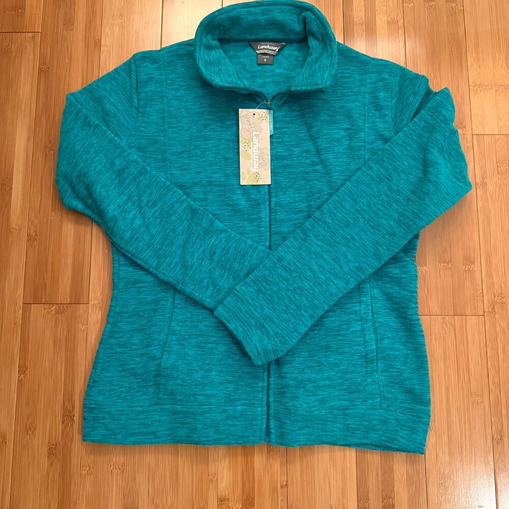Teal Fleece Full Zip Jacket Outerwear NWT Women's Small